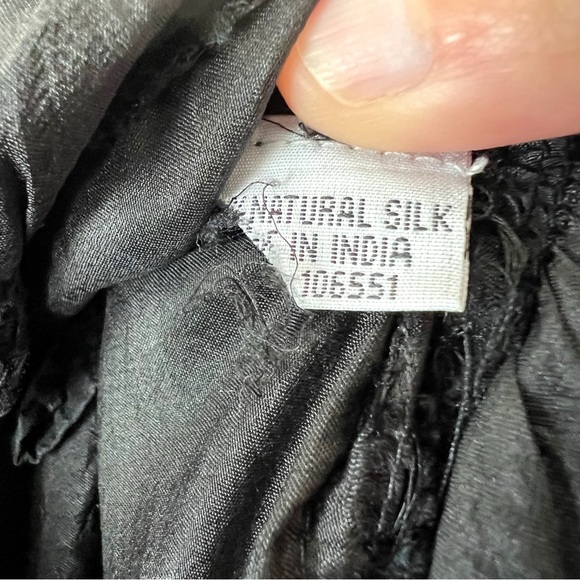 Calypso Christiane Celle midi tiered black emo silk skirt size S - Picture 7 of 7